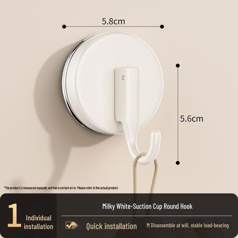 Wood Grain Suction Cup Hook - No-Drill, Strong Load, Mark-Free for Kitchen, Bathroom, or Dorm.