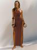 2023 Double-Sided High-Slit Knitted Sling Dress