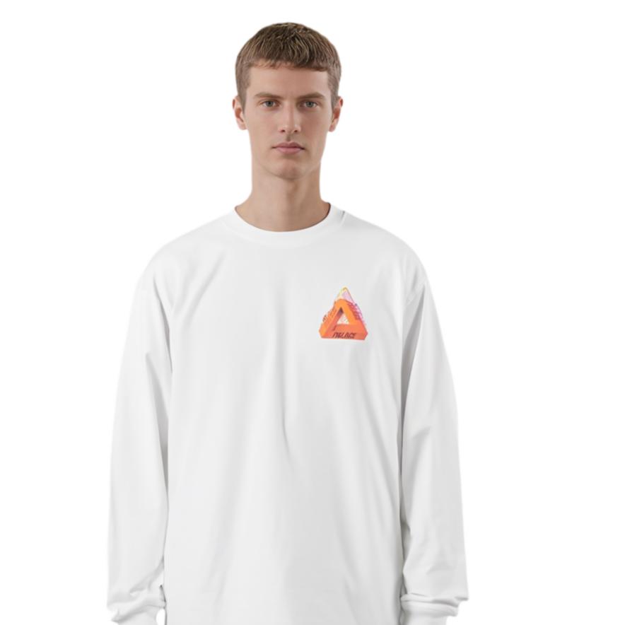 Palace FW21 Chapping Scenic Print Crew Neck Long Sleeve T-Shirt Unisex Tops White P21LS009
