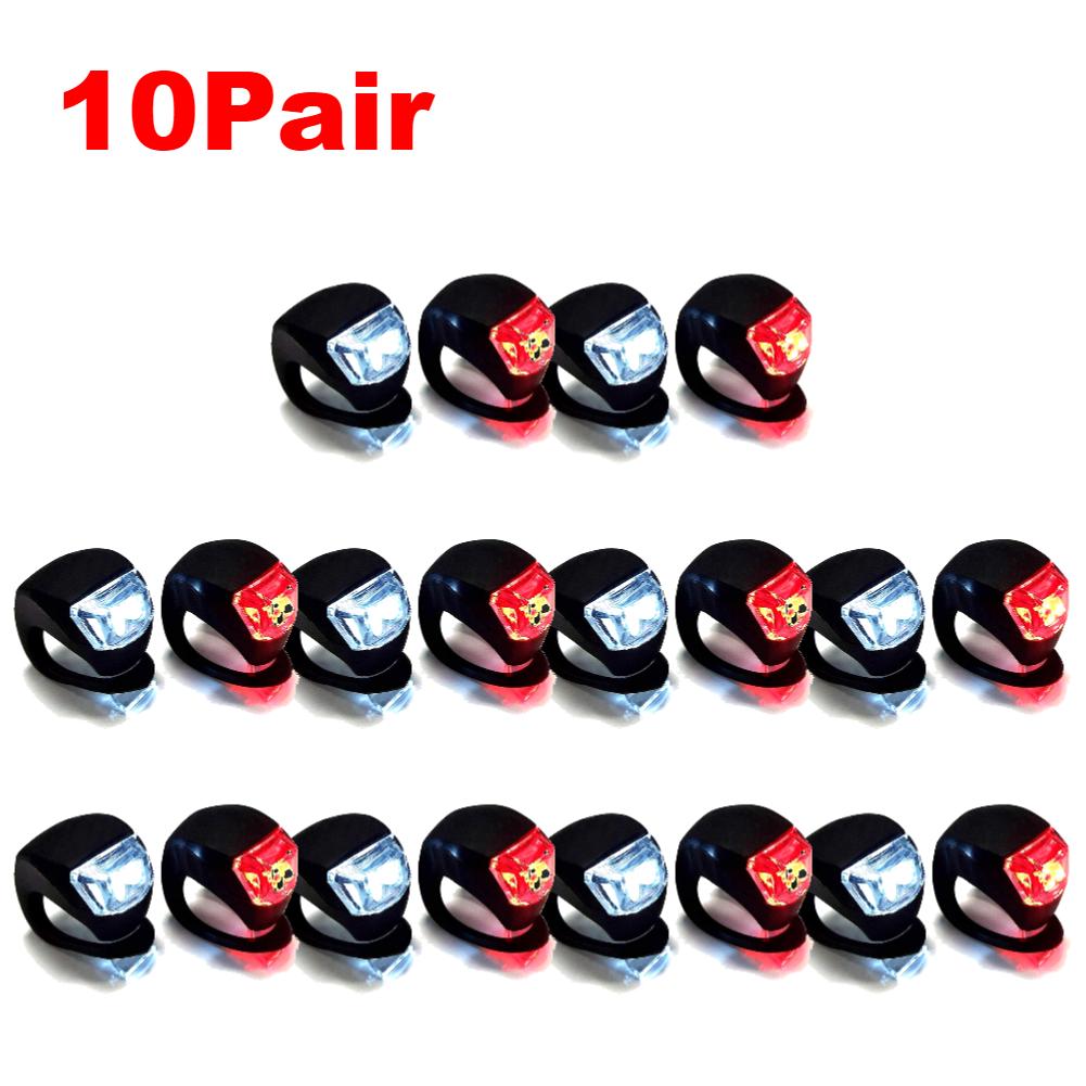 1-11Pairs LED Bike Light With 1 Modes Silicone Front Rear Light Waterproof Bicycle Flashlight Tail Lamp For Night Cycling Safety
