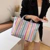 Efficient Striped Tote Bag Large Capacity Shoulder Handbag for Travel Needs