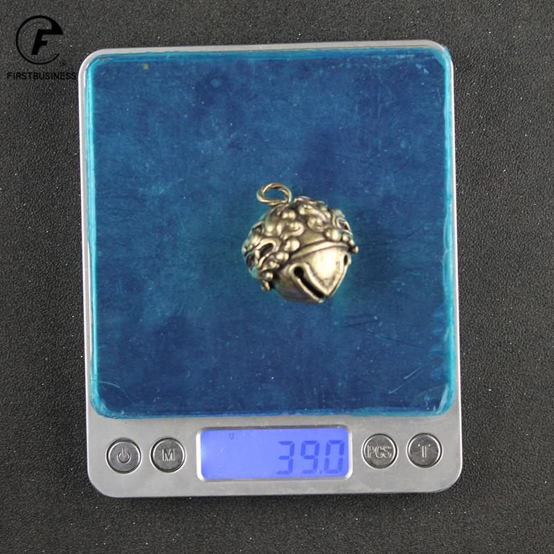 Copper Fierce Double Sided Leopard Head Bell Small Ornaments Desk Feng Shui Decorations Brass Keychain Pendants Home Pet Bell