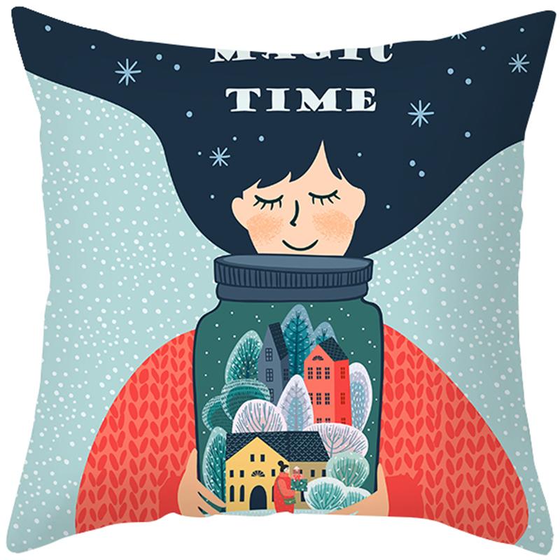 Cartoon Christmas Tree Elk Snowman Christmas Decoration Pillow Set Solo -Launched Room Automobile Study Office Pillow Pillow