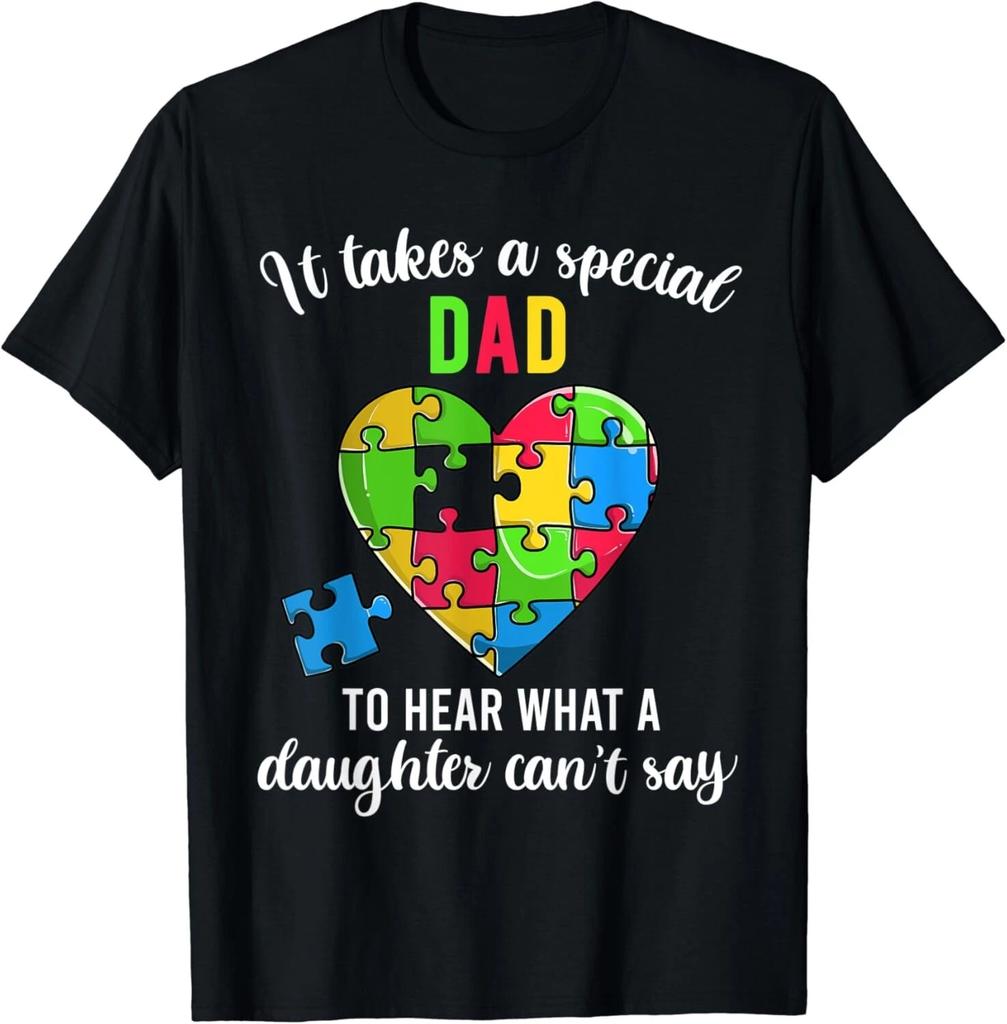 Dad Autism Awareness Family SupporT-Shirts_ Fun Heart Puzzle Gift Unisex T-Shirt