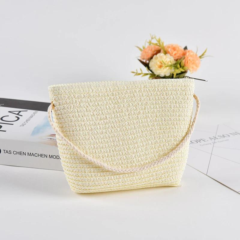 Summer blank straw bag handwoven bag creative bucket beach bag parent-child outdoor travel storage messenger bag