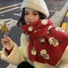 Stilvoller Weihnachtsrinde Schneemann Winter Schal Warmer Wickel; Rotes Saisonales Studentenpaar Geschenk für Nackenschutz