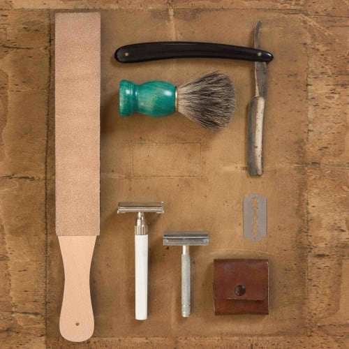 28cm Leather Strop, 150g, Blue Stick (for a Mirror Finish) and White Stick (for a Medium Polished Finish), Leather Knife, Rouge Stick, Long-lasting Sh