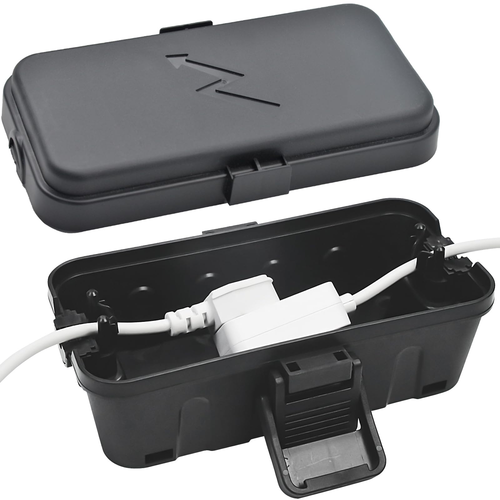 

Outdoor Weatherproof Electrical Connection Box, 20x10x8cm, with Protection Timer - Black