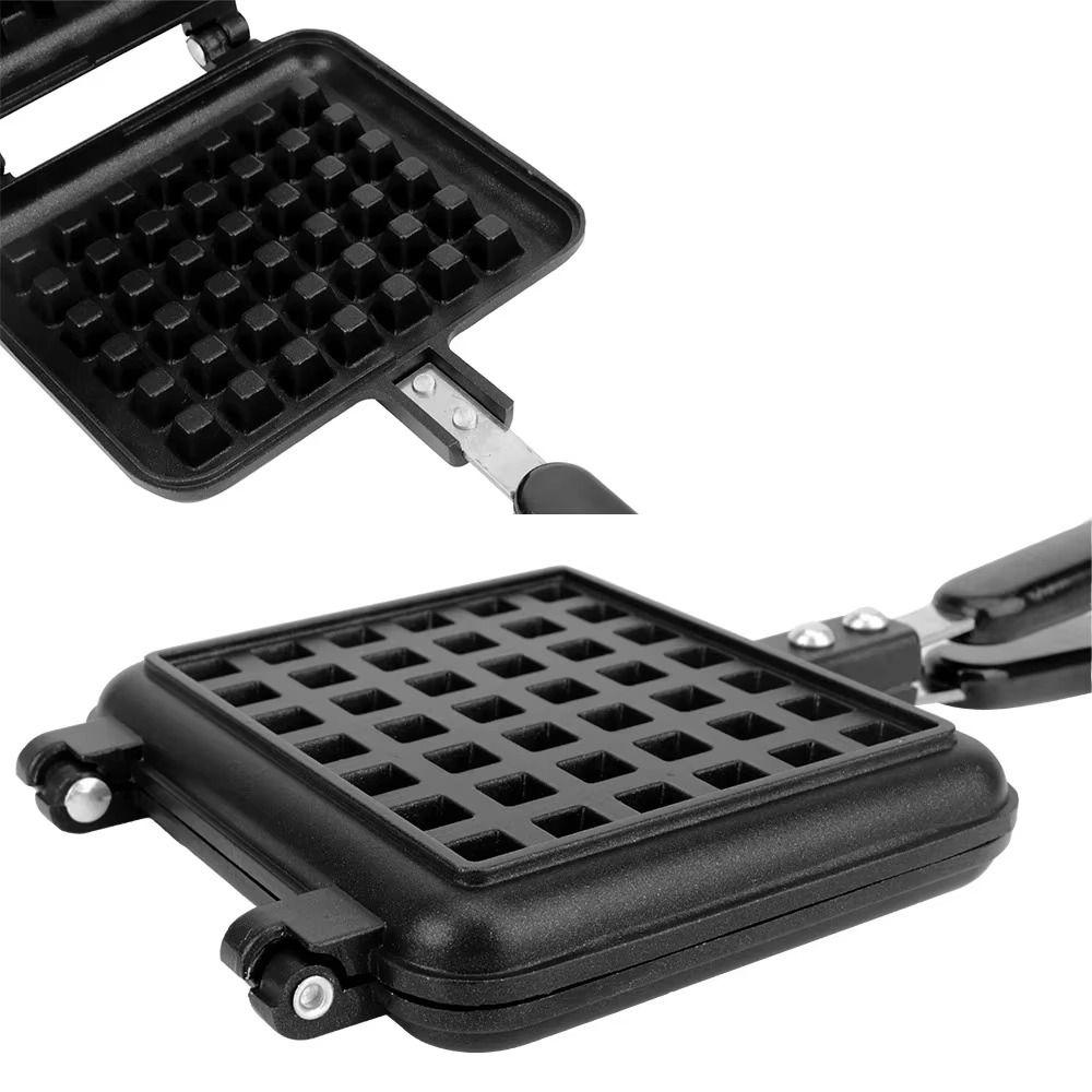 Cast Aluminum Waffle Baking Mold Long Handle Waffle Maker Machine Sandwich Maker  Family Breakfast