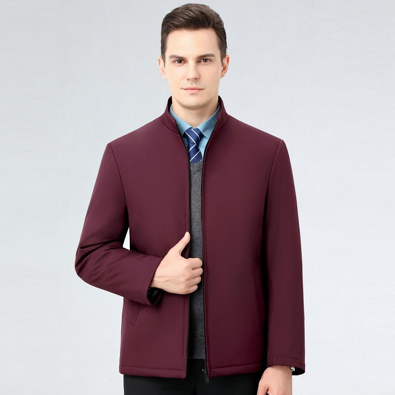 Herren Herbst Leichte Gepolsterte Baumwolljacke mit Stehkragen für Väter mittleren Alters - Warme Oberbekleidung