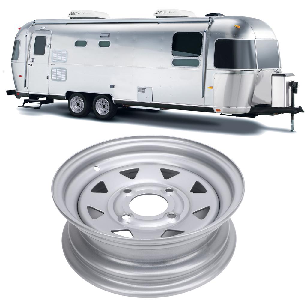 Trailer Wheel Rim 12 Inch Silver Color 12x4 4-114.3 Trailer Wheel Rim Replacement for Cargo Boat