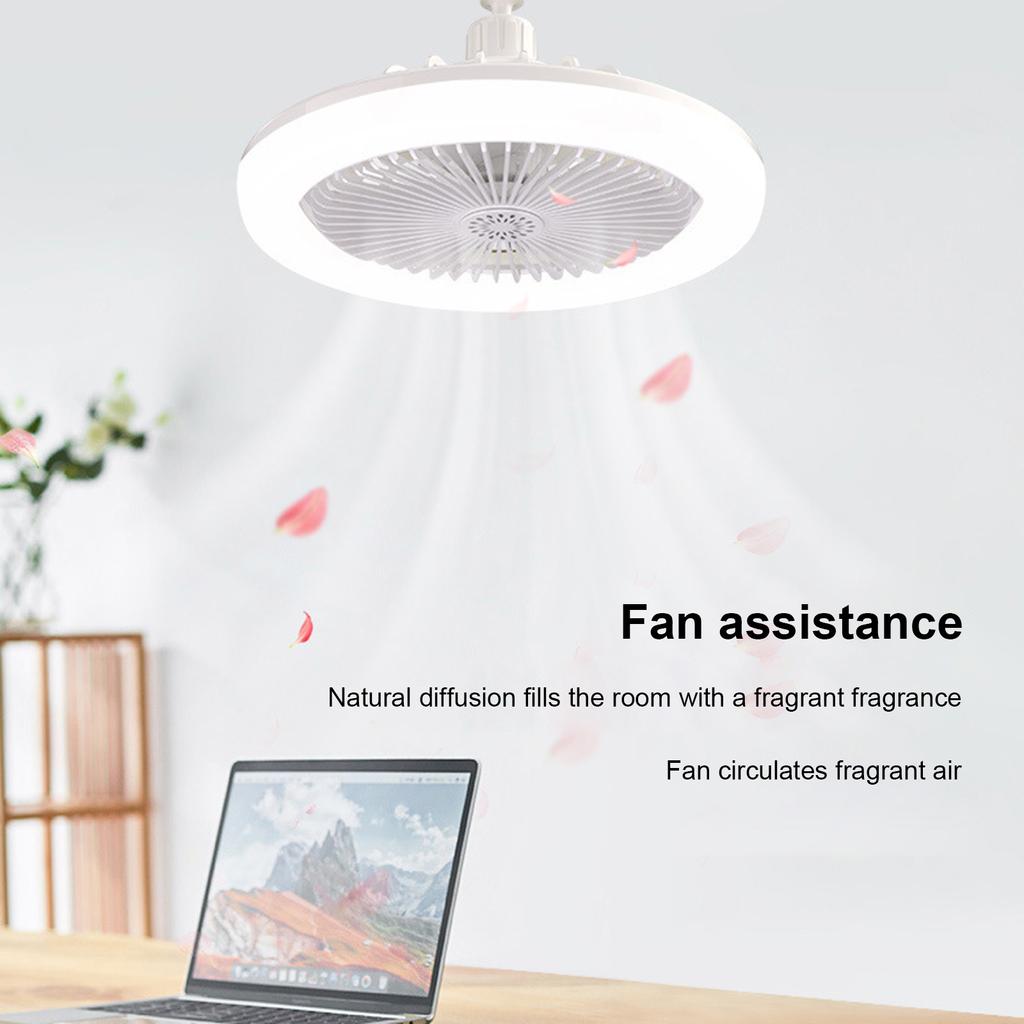 Modern Aromatherapy Fan Light E27 Hanging Light with Fan for Bedroom Living Room with Remote