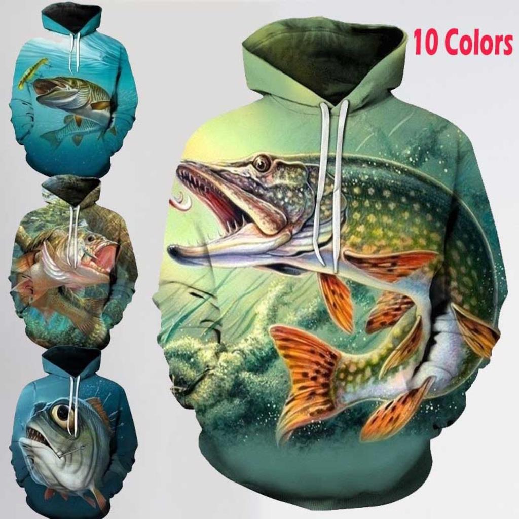 3d fishing hoodies