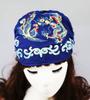 Lady Women Soft Cotton Ethnic Style Turban Hat Head Wrap Scarf Beanie Embroidered Flower Florals Print