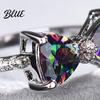 Knitted Ring Women Bow Colorful Cubic Zirconia Multi-faced Cutting Wedding