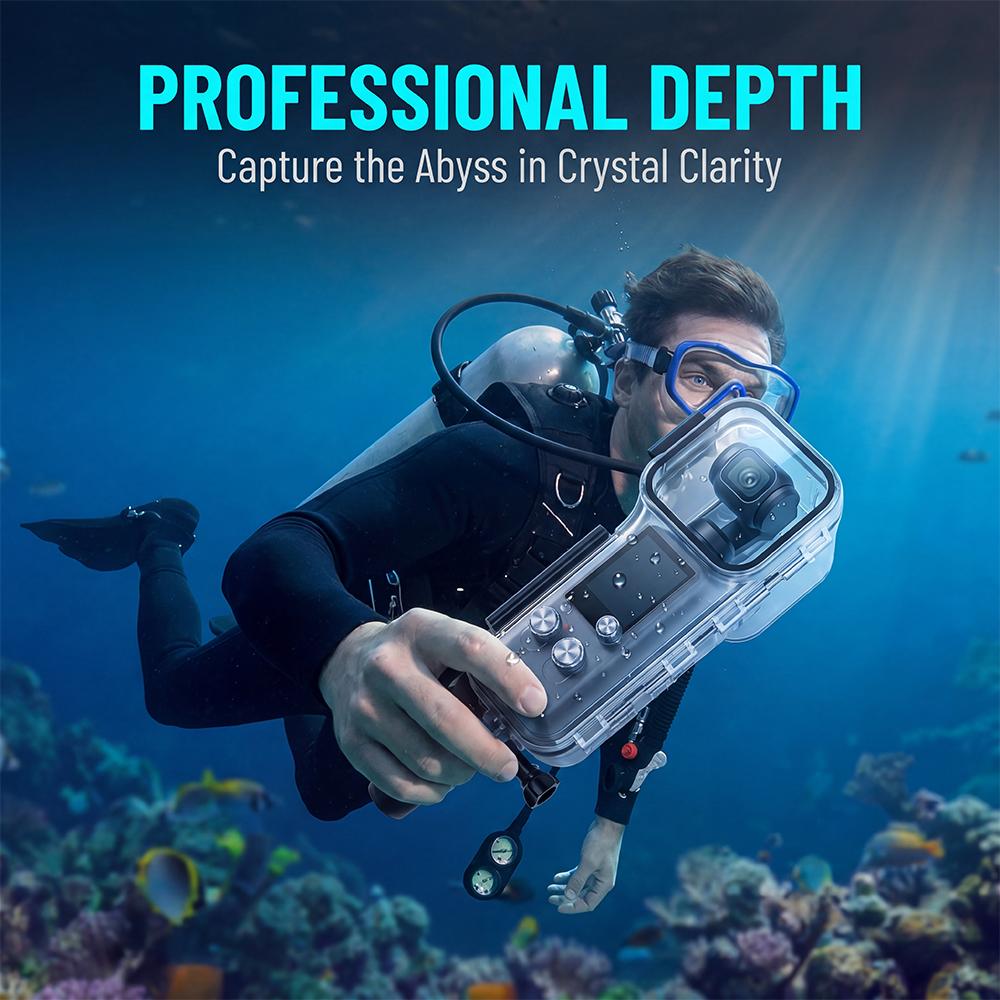 Dive Case for DJI Osmo Pocket 4, 60m/IPX8 Waterproof Housing Cover Underwater Diving Shell for Pocket4 Camera Accessories