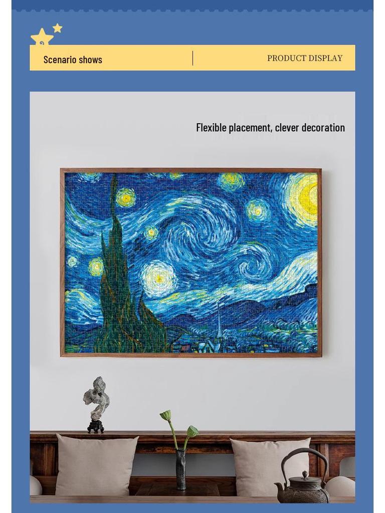 1000-Piece Famous Painting Landscape Jigsaw Puzzle for Adults - Decompression Toy