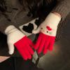 Cute Cartoon Hello Kitty Plush Gloves Student Cycling Winter Warm Five-Finger Gloves  Accessories Holiday Gifts