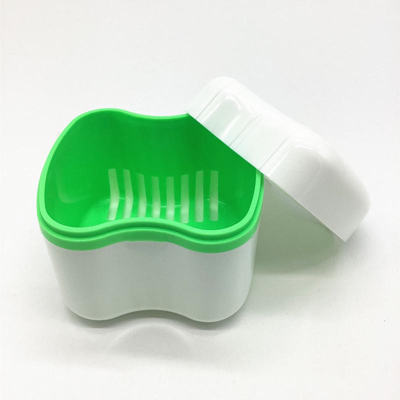 European-Style Denture Soaking and Storage Box with Double-Layer Filter