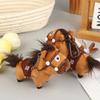 Plush Pony Keychain Pendants Cute Lucky Cotton Dolls School Bag Hanging Soft Filling Toys Year Of The Horse Gifts