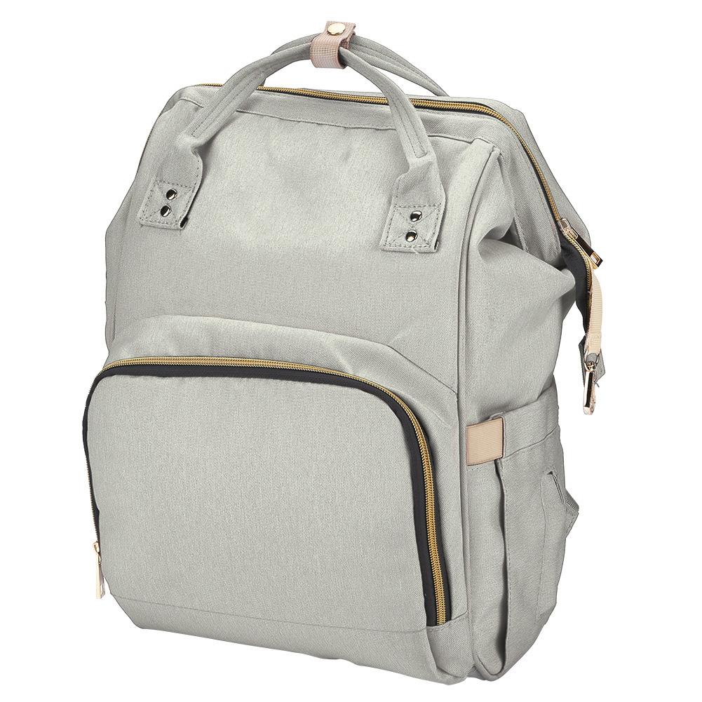 Borsa Pannolini per Bebè con Interfaccia USB Grande Capacità Impermeabile Zaino Fasciatoio Kit Grigio