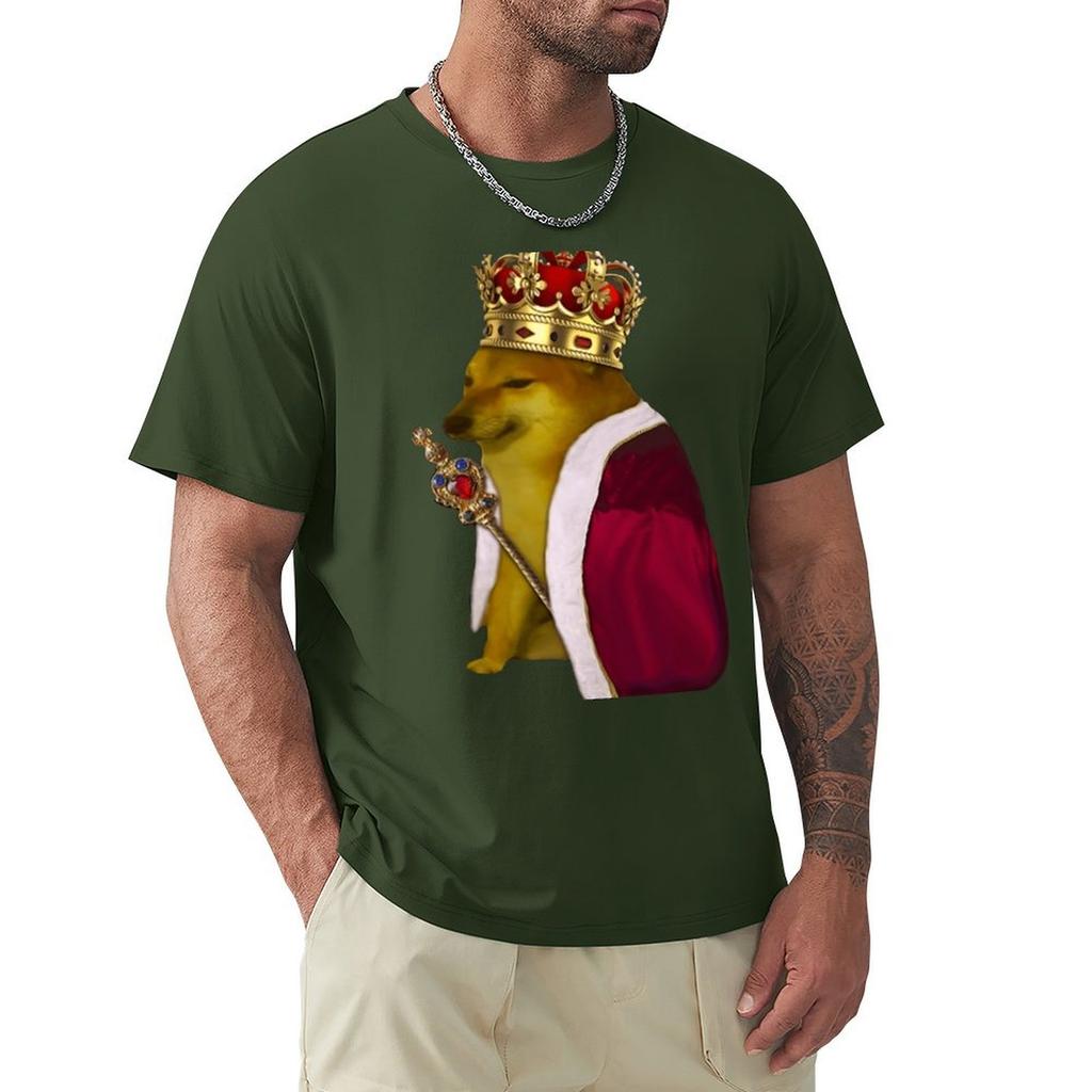 Cheems King T-Shirt Plus Size Tops Customs New Edition Workout Shirts For Men