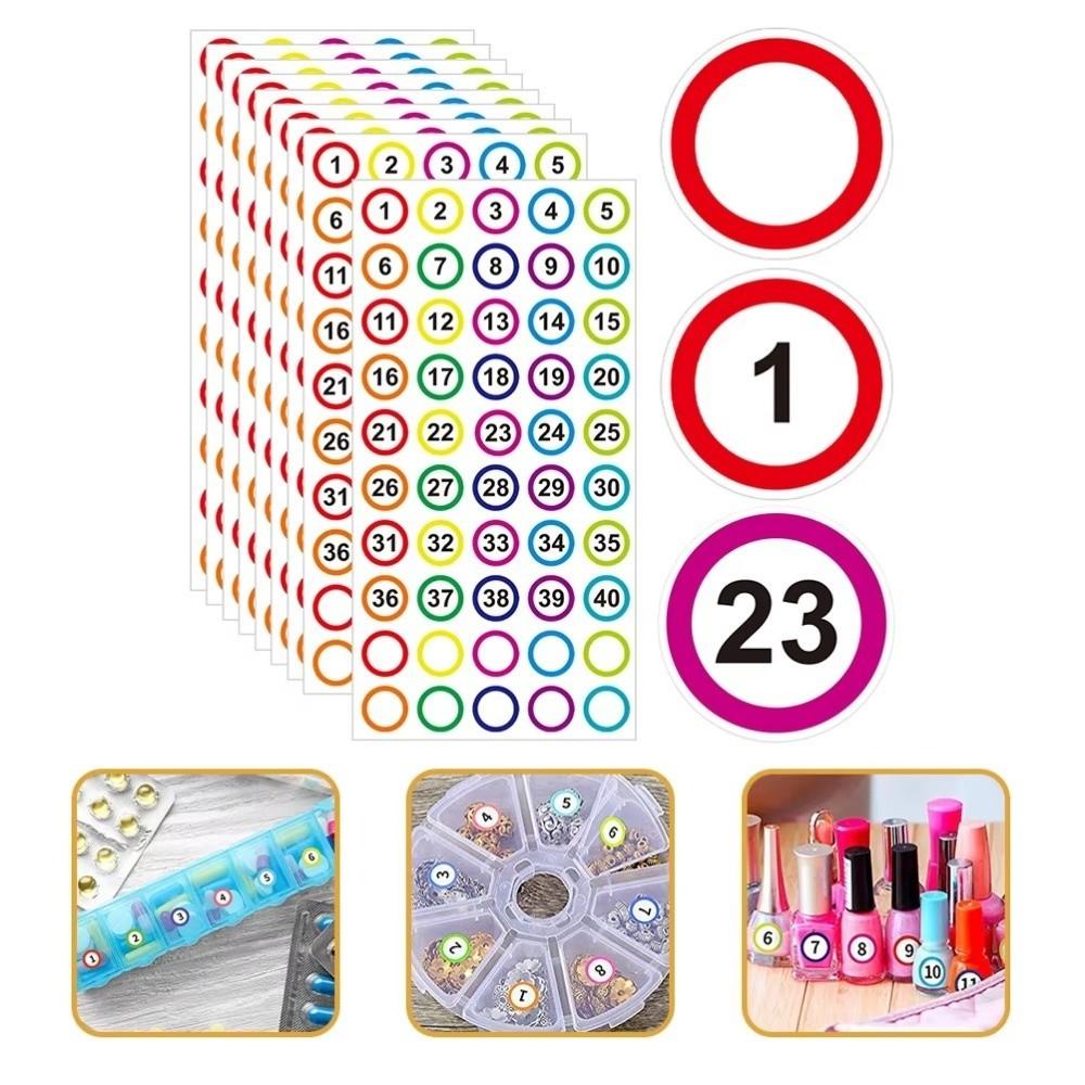 Portable 1-40 Serial Number Labels Multifunctional DIY Coated Paper Self-adhesive Labels 1-40 Serial Number Stickers