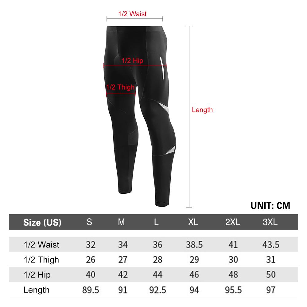 Men S Reflective Bicycle Pants Gel Padded Cycle Tights Leggings Outdoor Riding Bike Pants
