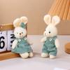 New Soft Rabbit Plush Toy Cartoon Cute Stuffed Doll Keychain Wear Clothes Bag Charm Pendant Key Chain Decor