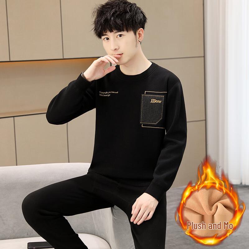 YUZHAOLIN Boys' Fleece-Lined Thermal Underwear Set
