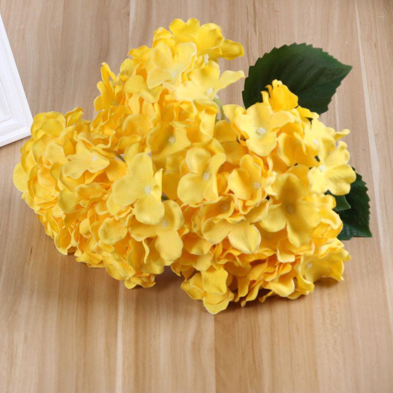 Exquisite 5 Heads Faux Silk Hydrangea Flowers Bouquet Ideal For Bridal Arrangements