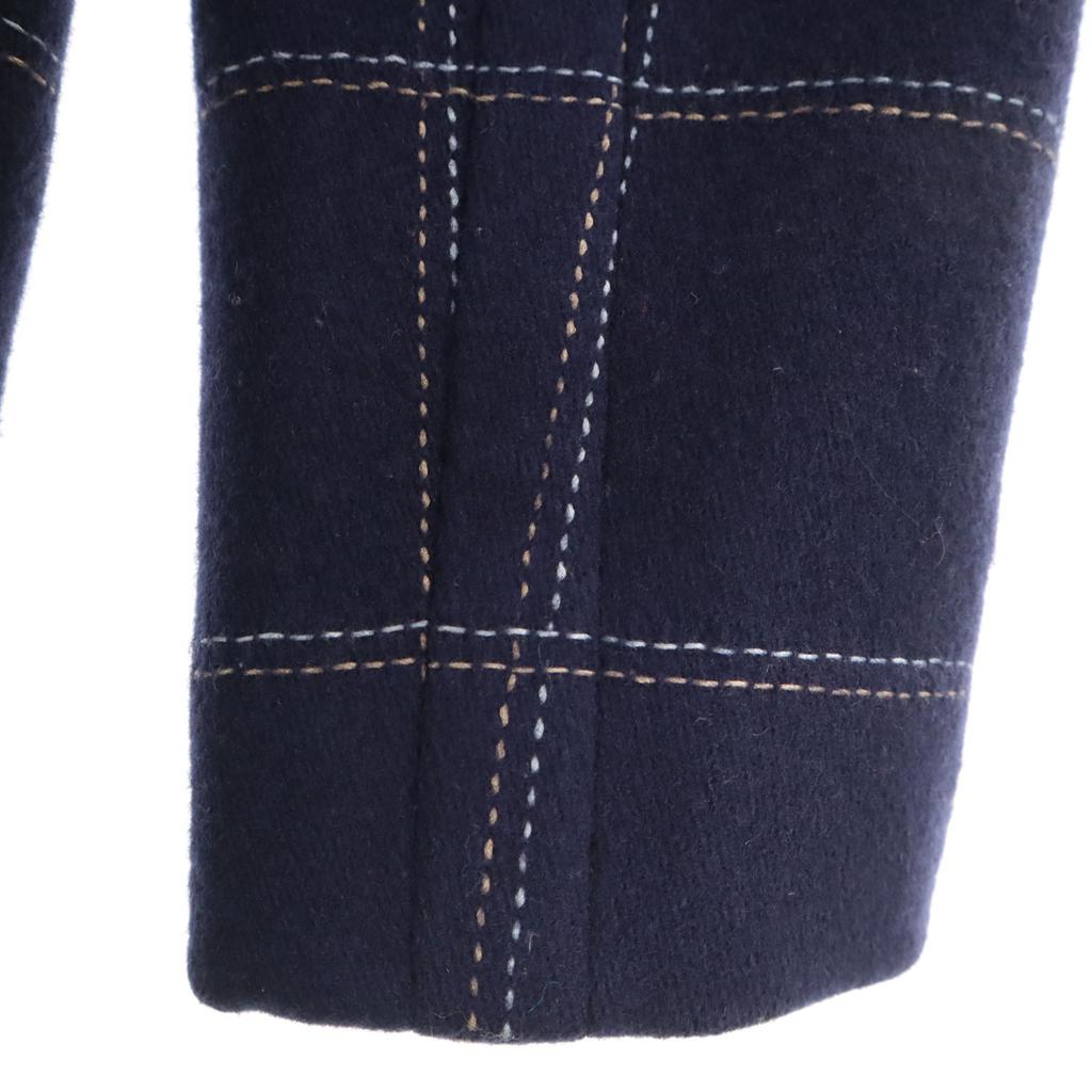 Marc by Marc Jacobs Check Pattern Wool Coat 4 Navy Women Used