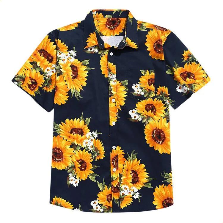 Hawaiian-Hemd mit kurzen Ärmeln für Damen und Herren, Strand