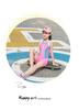 2026 Girls' Solid Color One-Piece Swimsuit with Five-Point Sleeves for Training & Competition