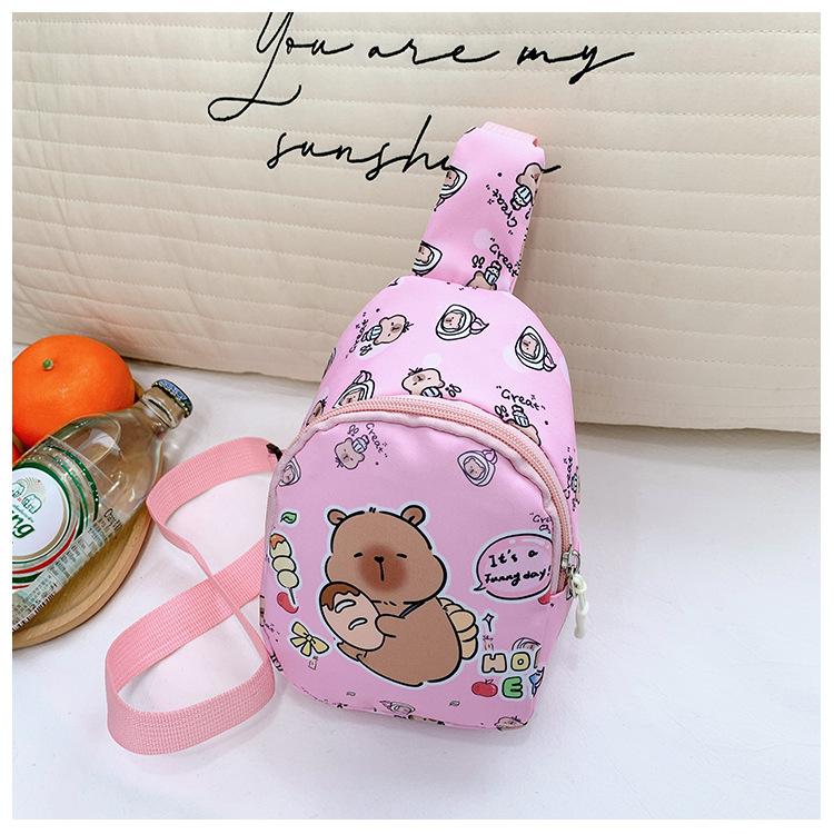 School Bag Kapibara Breast Bag, Baby Boy and Girl Mini Bag, Shoulder Crossbody Change Backpack