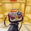 Bag Women's New Women's Bag Hot-selling Contrasting Color Handbag Badge Decoration Shoulder Small Square Bag Tide