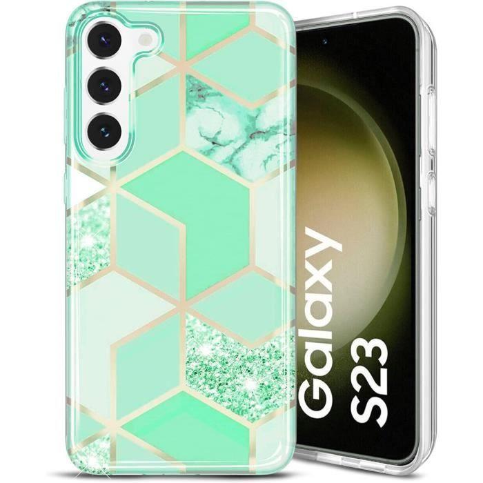 Coque de protection semi-rigide pour Samsung Galaxy S23 - BOOLING - Turquoise - Antichoc - Léger