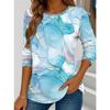 Women's T Shirt Magma pattern printing Vintage Stylish Long Sleeve Crew Neck Regular Tops Daily Going out Weekend Print  Spring