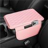 Upgraded Microfiber Leather Car Center Console Armrest Cover Cushion | with 2 Storage Bags Pink Interior Accessory