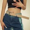 Vintage Three-Row Wide Belt Y2k Women's Dress Jeans Belt Niche Leather Waistband  Spicy Girls