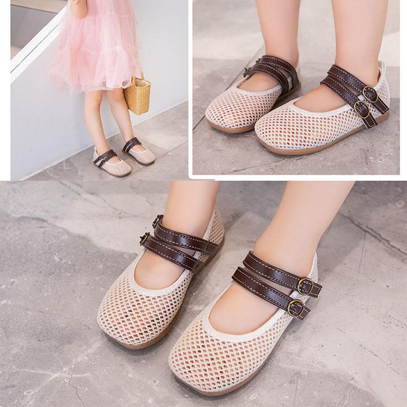 Children's Shoes Korean Girl Princess Shoes Breathable Hollow Net Sandals Children 1-2 Years Old Soft Sole Toddler Shoes