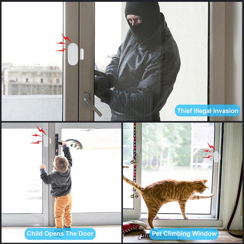 Door Window Sensor Alarm 130dB Large Volume Wireless Remote Control PIR Alert Magnetic Induction Detector Security Burglar Siren