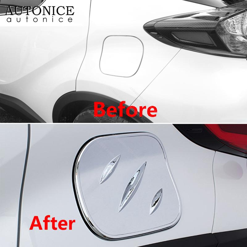 Carbon fiber color Fuel Tank Decorator Cover For toyota C-HR CHR LHD