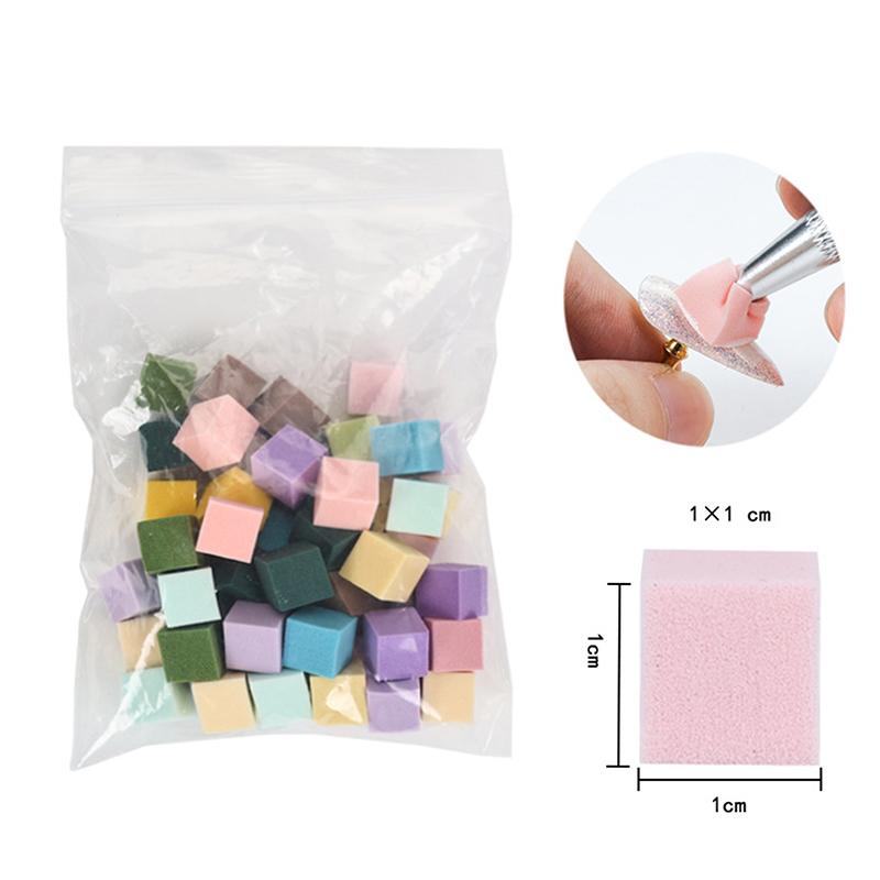 New Mini Nail Art Tofu Block Patting Cotton Non-Stick Hand Multi-Faceted Sponge Nail Tool