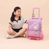 Large Capacity Trolley School Bag for Girls, Grades 3-6 - Stair Climbing & Detachable Design