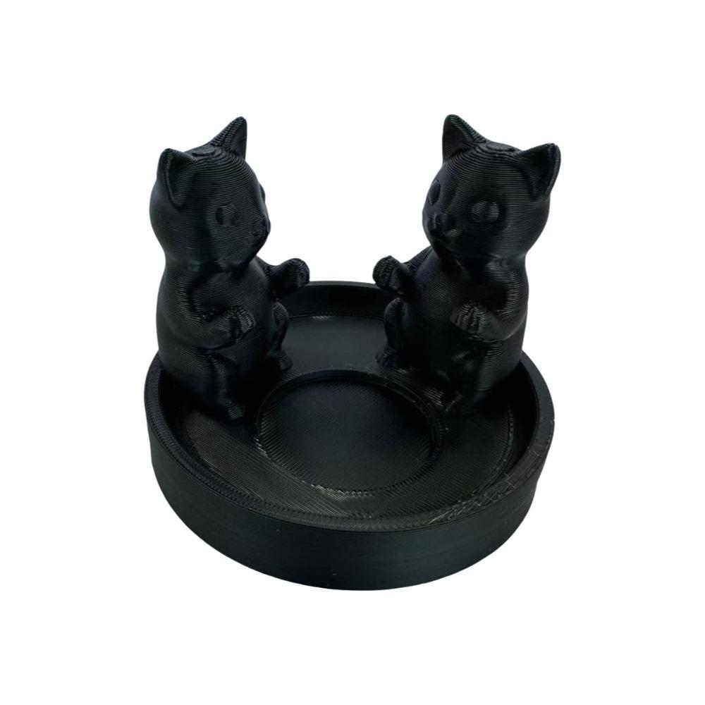 

Креативный держатель для свечей в виде мультяшного кота, кольцевидный, милый, 3D-печатный подсвечник, декоративное украшение в виде черного котенка, уютная атмосфера