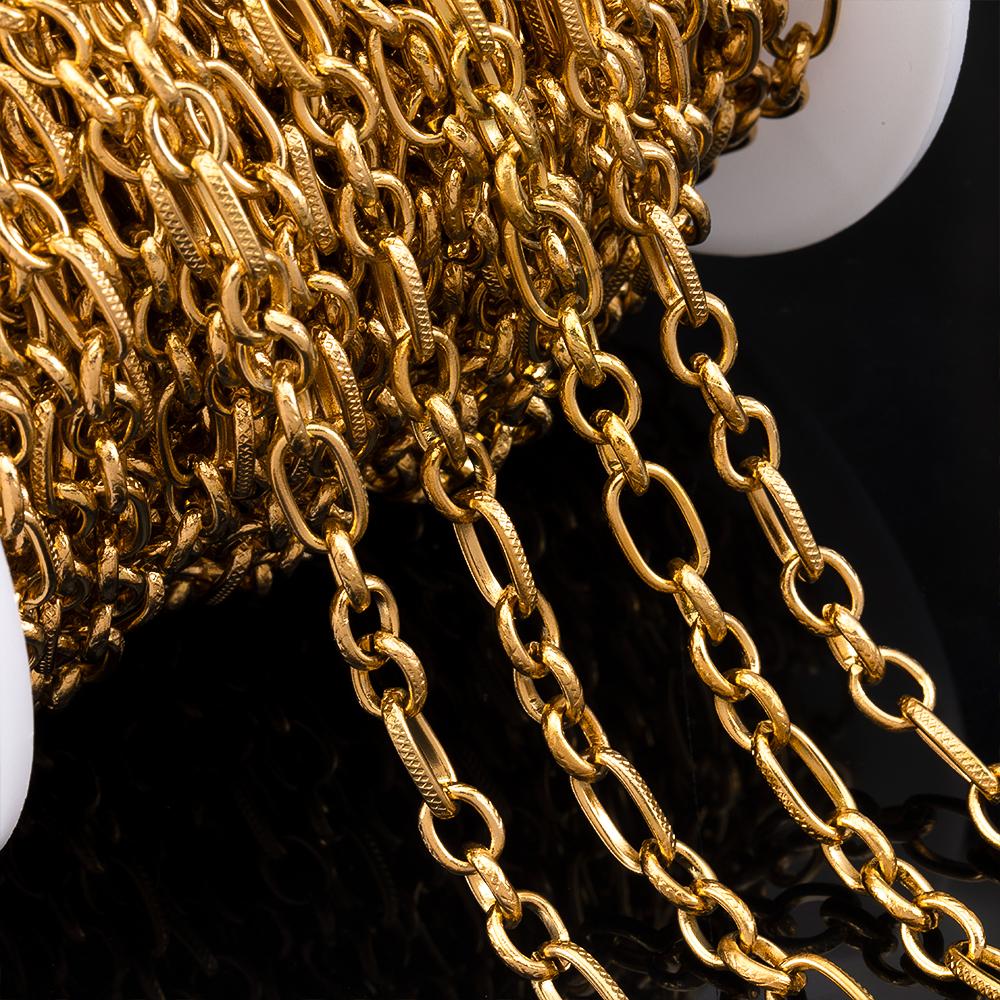 1M Heavy Chunky Hip Hop Chain Stainless Steel Frosted Oval Link Chains for DIY Men Jewelry Making Punk Necklace Bracelet Chain