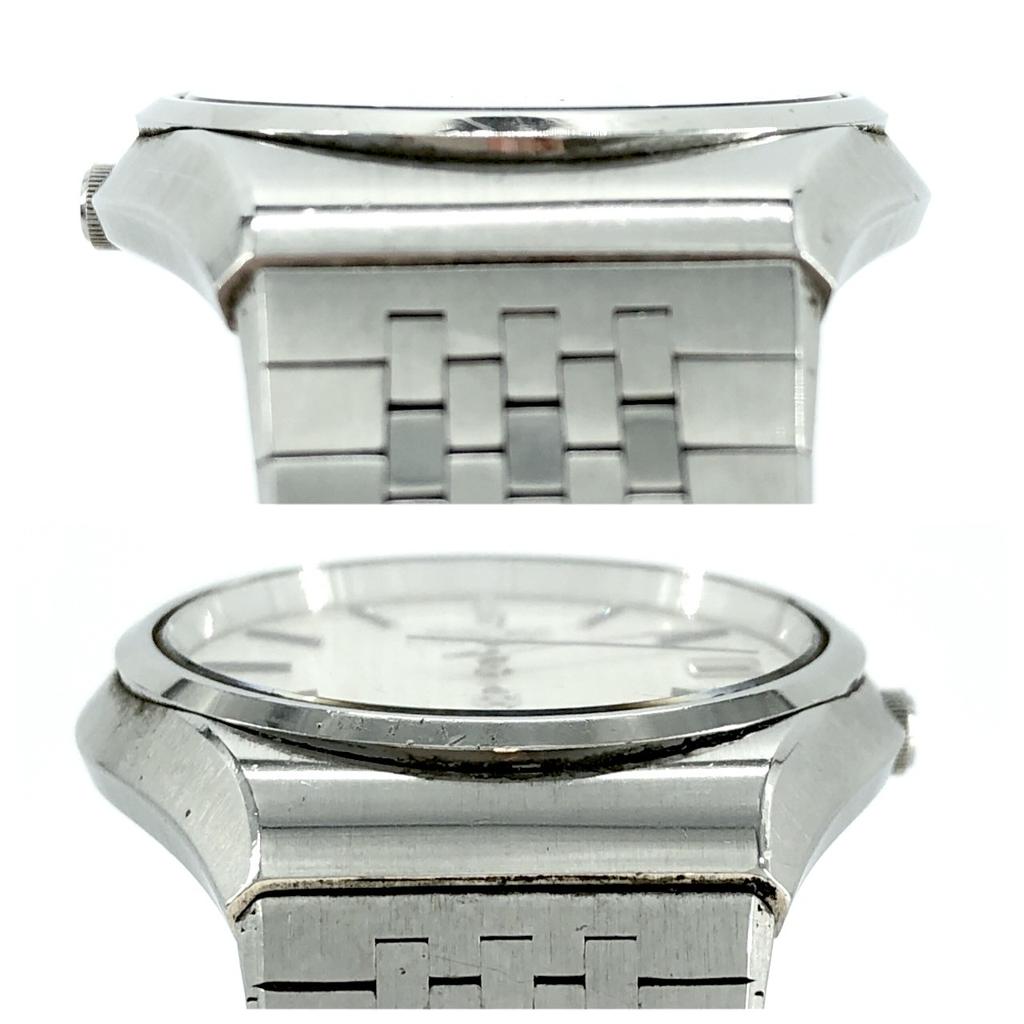 Working Good SEIKO KING QUARTZ 5855-8001 QZ Quartz Manufactured 1977 7N1216 Silver Dial Date Men's Watch WATER RESISTANT 3-Hand New Battery