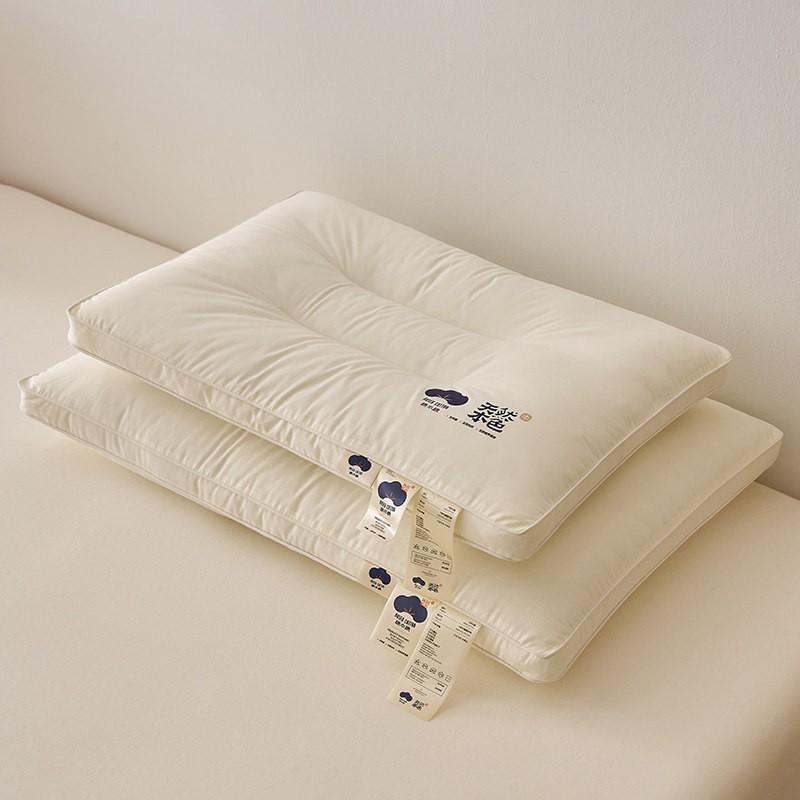 Ultra Soft Low Profile Pillow Neck Support Sleep Comfort Home Bedding Standard Size Cotton Cover Fiber Fill