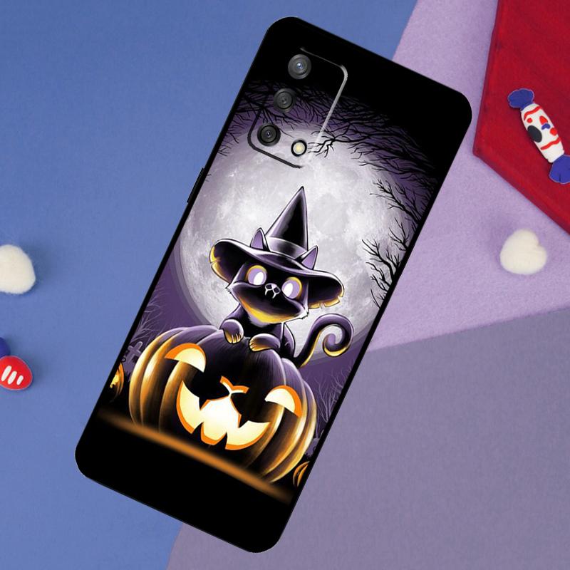 Witch Black Cat Case For Oppo A17 A60 A40 A80 A16 A76 A96 A98 A58 A78 A18 A38 A57 A74 A54 A94 A15 A5 A6 Pro